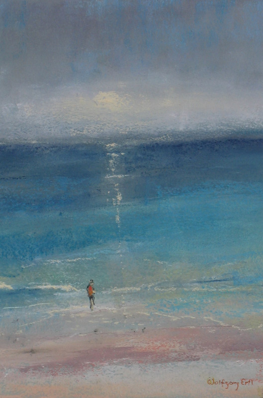 Foggy Beach, Pastel, 9" x 12" (2014)