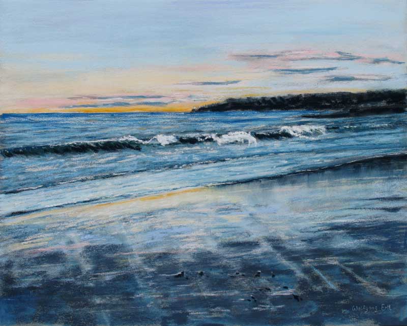 York Harbor Evening, Pastel, 16 x 20 in. (2008) - Sold