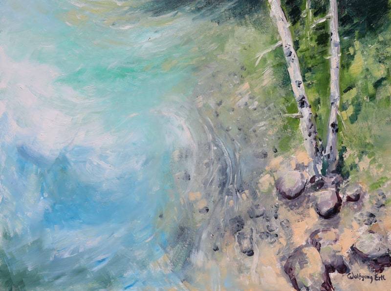Loisach River, Oil on Panel, 9" x 12" (2019)